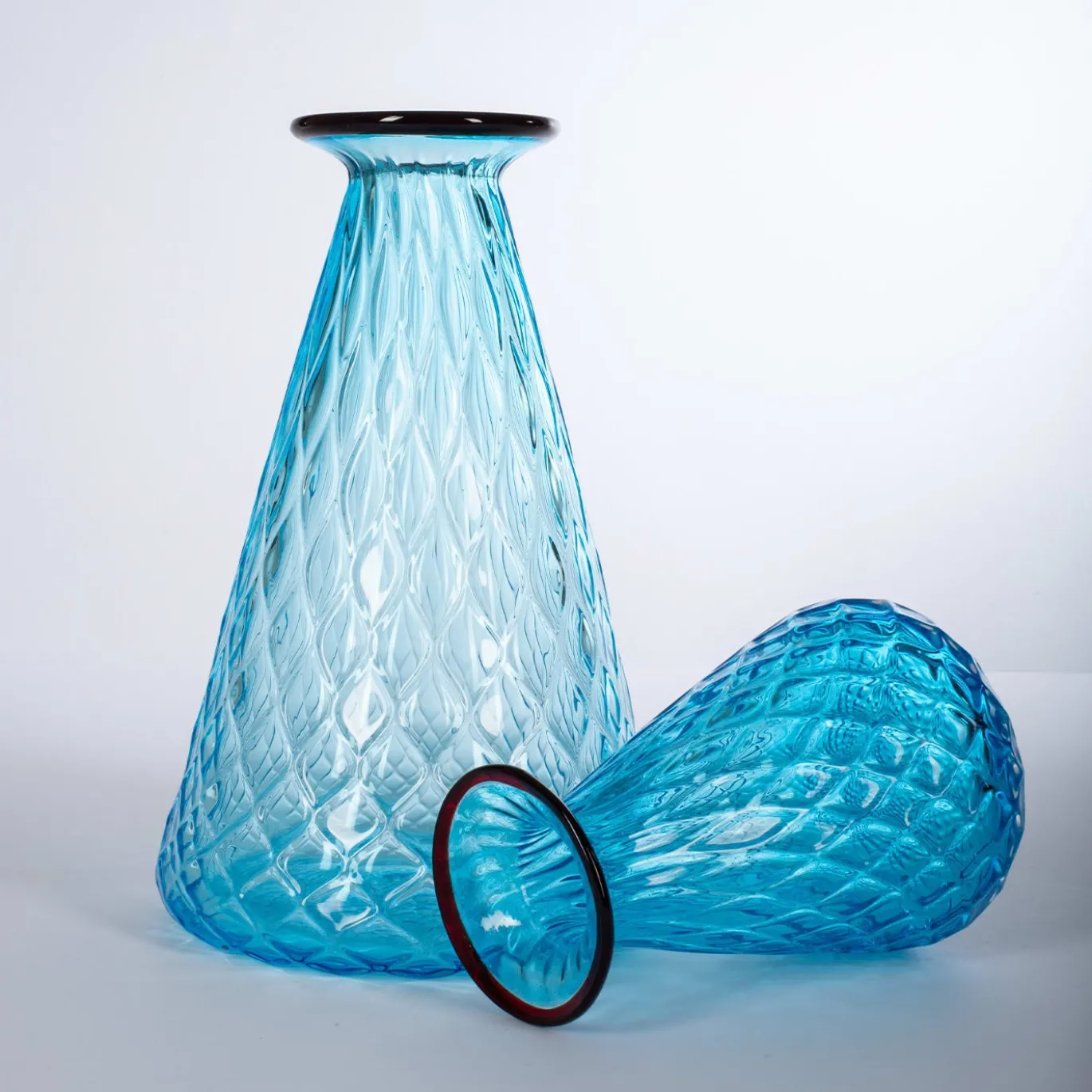 Acqua Mare Balloton Set di 2 vasi conici azzurri