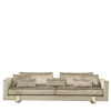 Adriano Divano a 4 posti beige con intarsi in corno