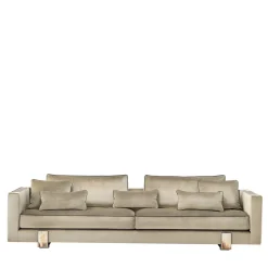 Adriano Divano a 4 posti beige con intarsi in corno