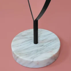 Aglaia Calacatta Marble And Black Metal Floor Mirror