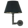 Alanis Lampada da Parete Ottone Finitura Nera con Paralume in Tessuto Nero