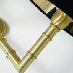 Alanis Lampada da Parete Ottone Finitura Oro con 2 Paralumi in Tessuto Nero