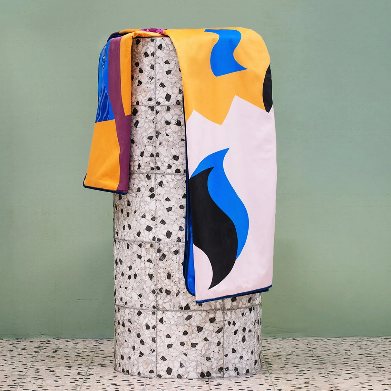 Alchimie plaid in velluto con decoro astratto