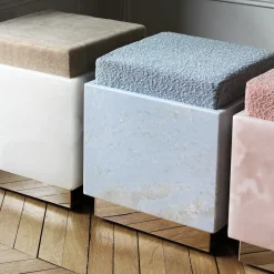 Alfie Rosa Pouf in Onice