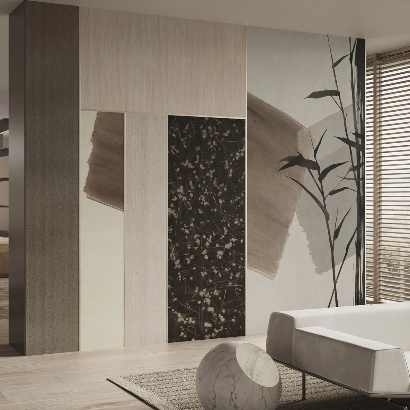 Al primo incontro Beige Mural Composition