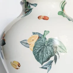 Amalfi Vaso in anfora di porcellana con foglie e agrumi H32Cm