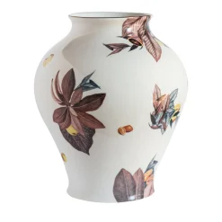 Amalfi Vaso in porcellana anfora con foglie e agrumi H27Cm