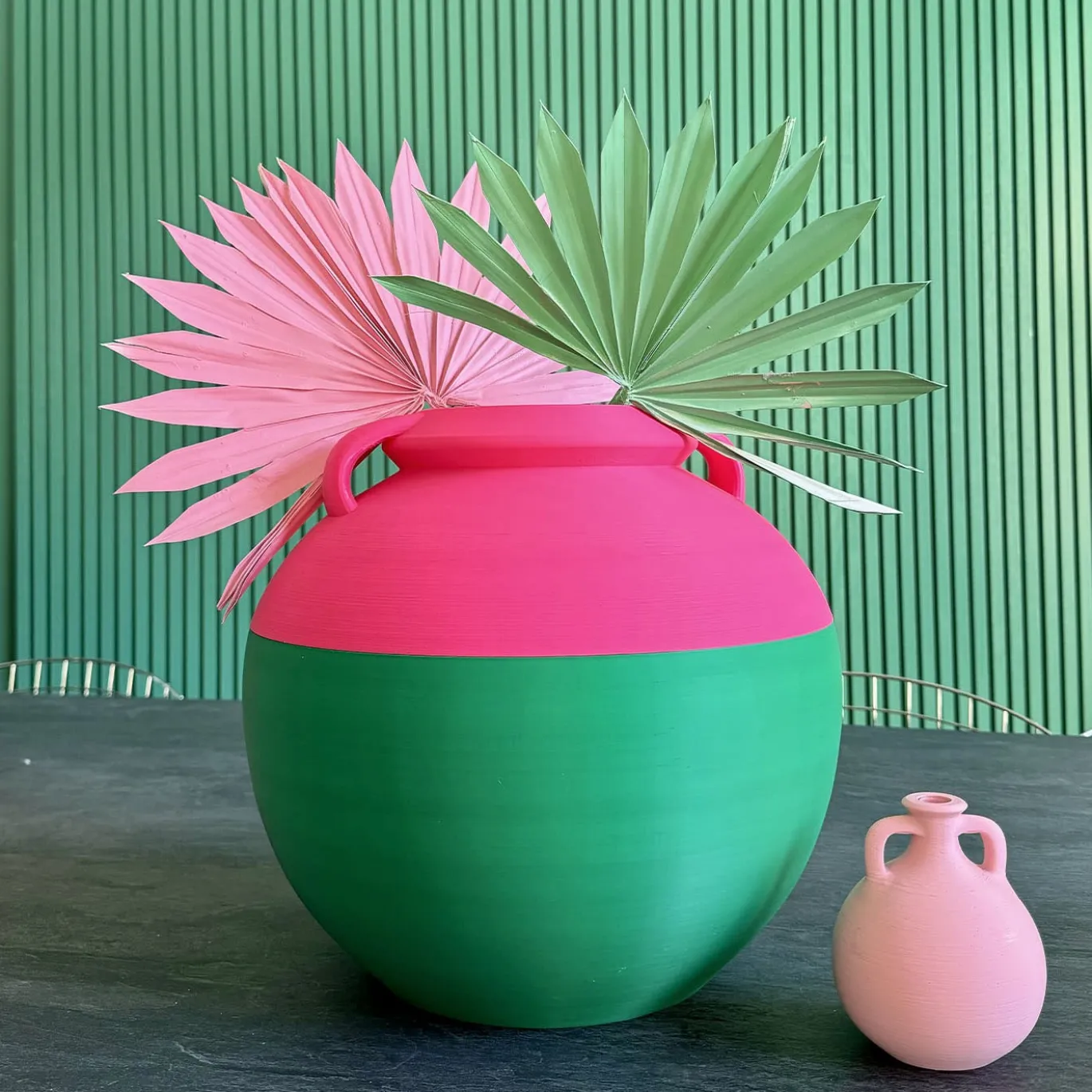 Anfora Big Numa XXL Bicolore Verde e Fucsia