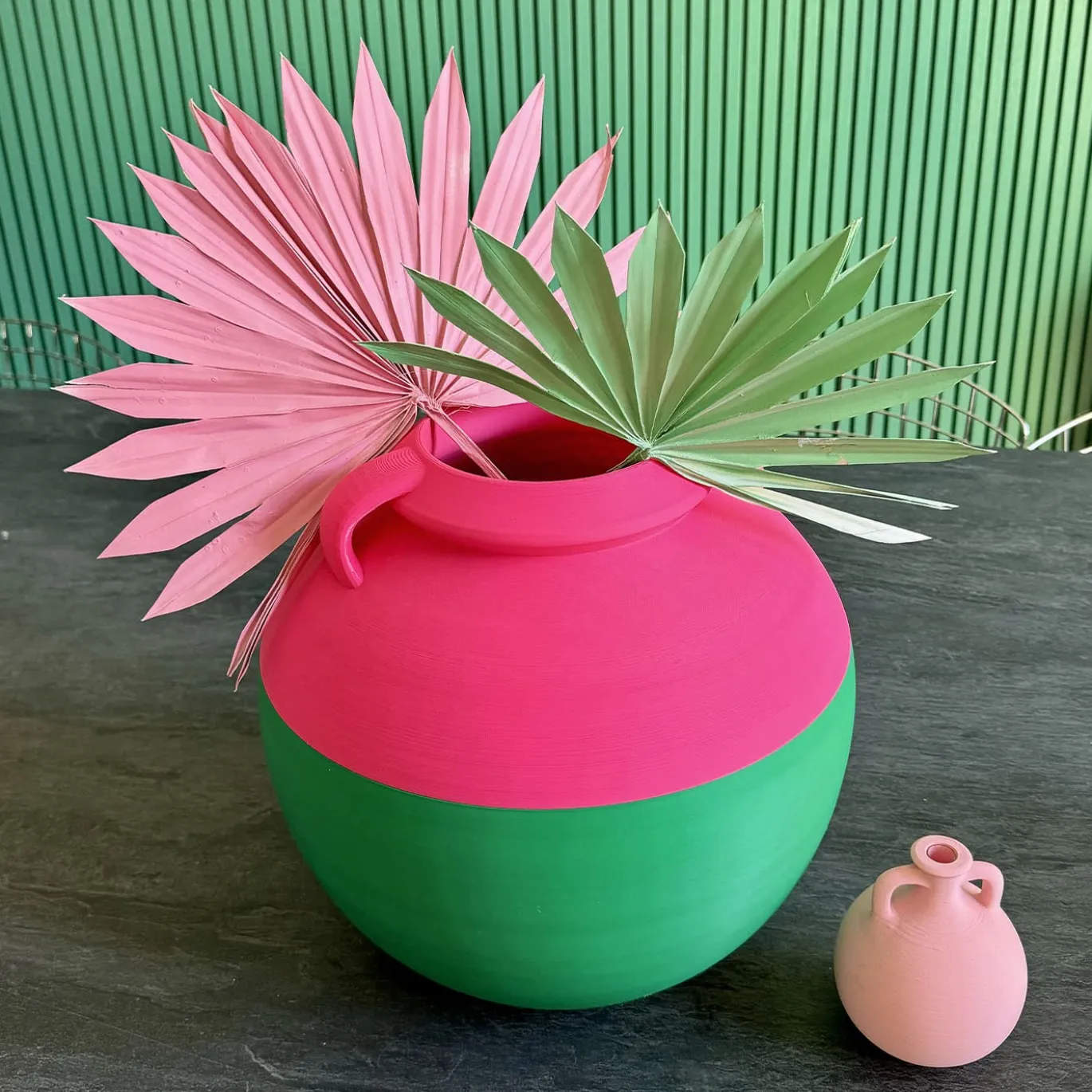 Anfora Big Numa XXL Bicolore Verde e Fucsia