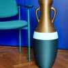 Anfora Giulio Cesare XXL nera azzurra e bronzo