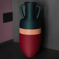 Anfora Ottaviano XL Burgundu rosa e verde
