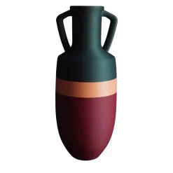 Anfora Ottaviano XL Burgundu rosa e verde