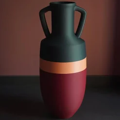 Anfora Ottaviano XL Burgundu rosa e verde