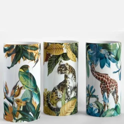 Animalia Vaso cilindrico in porcellana con giraffa