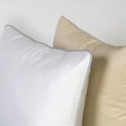 Anthea Piping Cuscino Bicolore Beige e Bianco