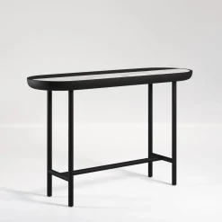 Apollo Black Walnut Wood And Calacatta Marble Console