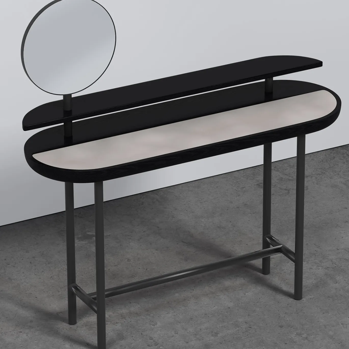 Apollo Black Walnut Wood And Calacatta Marble Vanity With Mirror