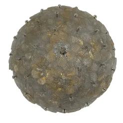 Applique anni '80 in cristallo e fiori d'oro