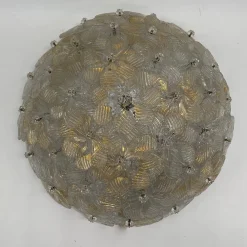 Applique anni '80 in cristallo e fiori d'oro