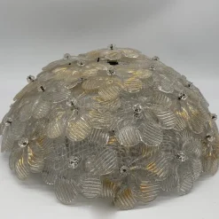 Applique anni '80 in cristallo e fiori d'oro