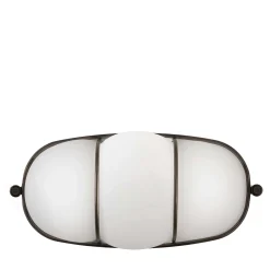 Applique Cage Industrial in Vetro Bianco