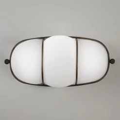 Applique Cage Industrial in Vetro Bianco
