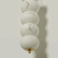 Applique Campanula in ottone satinato e alabastro