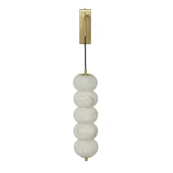 Applique Campanula in ottone satinato e alabastro