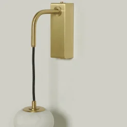 Applique Campanula in ottone satinato e alabastro