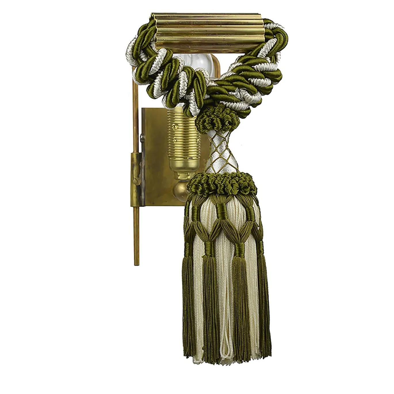 Applique Changeant Imperiale bianco e verde bosco