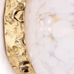 Applique Crown in Vetro di Murano Bianco Opalino