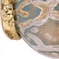 Applique Crown in Vetro di Murano Denim