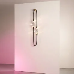 Applique da Parete Il Pezzo 12 in Ottone Nero e Oro