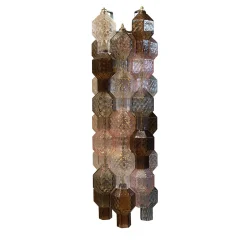 Applique da parete in vetro multicolore con finitura in ottone