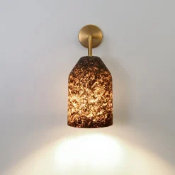 Applique da parete LAAB Small in bronzo satinato con foglie nere