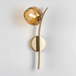 Applique da parete Nature in oro opaco con diffusore in vetro