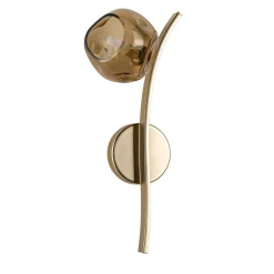Applique da parete Nature in oro opaco con diffusore in vetro