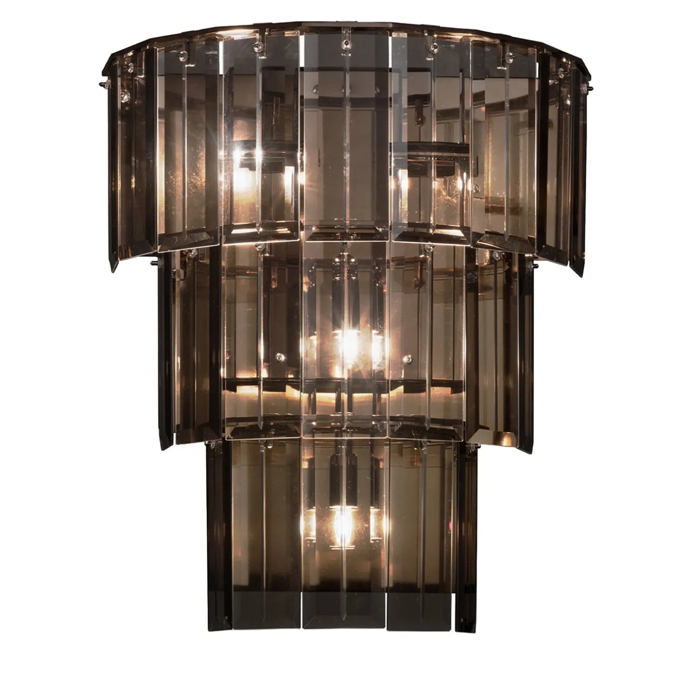 Applique da parete Roma con struttura black aubergine e vetro bronzo