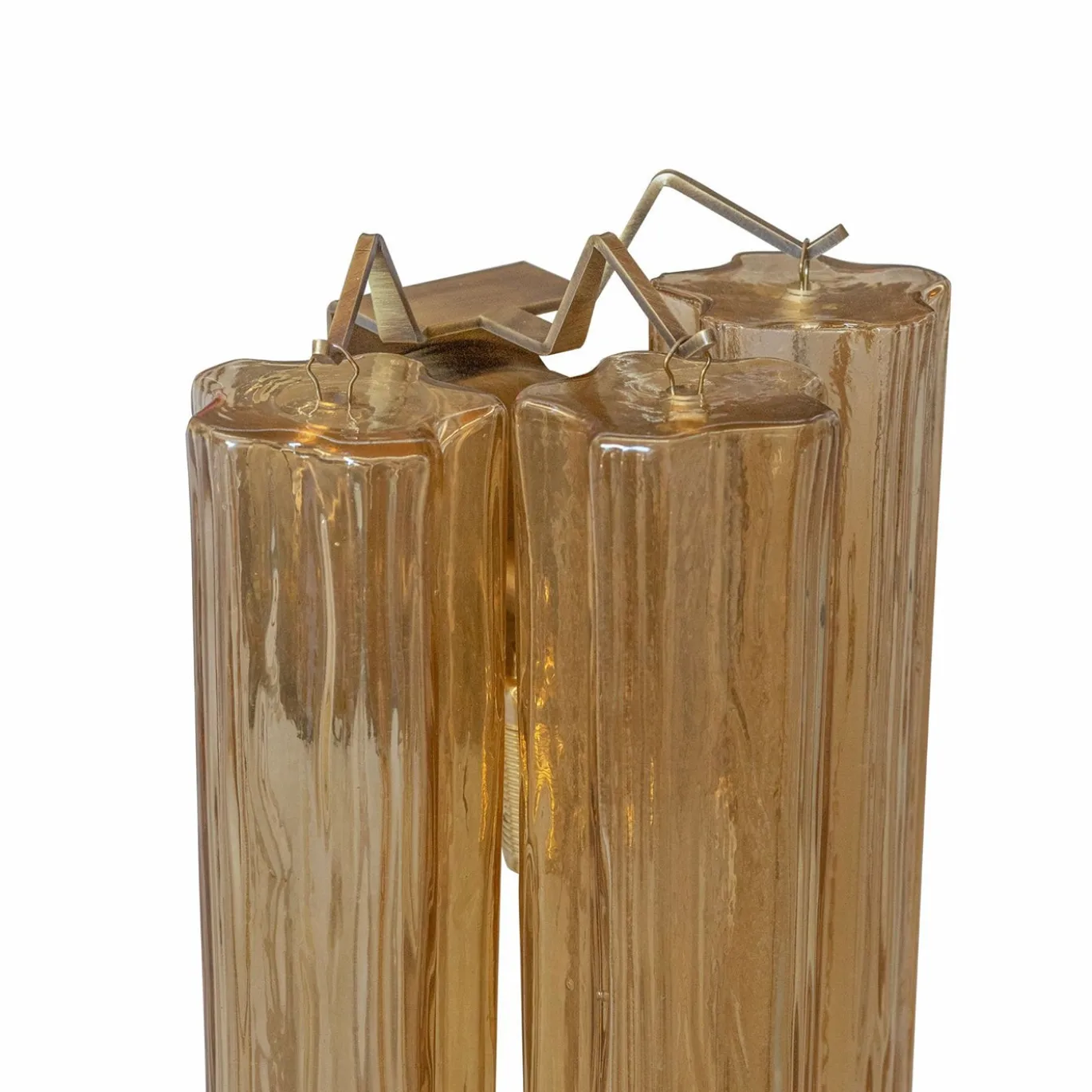 Applique da parete Tubi Bronzo in vetro marrone