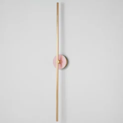 Applique Essential Grand Stick in ottone satinato e onice rosa