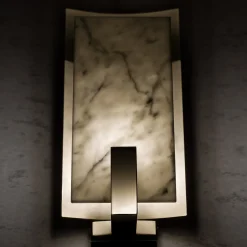 Applique in marmo di Carrara e ottone