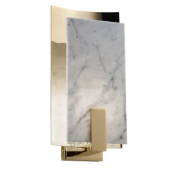 Applique in marmo di Carrara e ottone