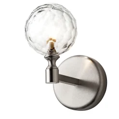 Applique in nichel con sfera di cristallo
