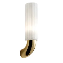 Applique in vetro bianco e oro
