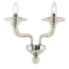 Applique Isabel a 2 Luci in Vetro Soffiato Fumé e Metallo Cromato