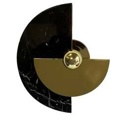 Applique Levante in ottone lucido e marmo Marquina
