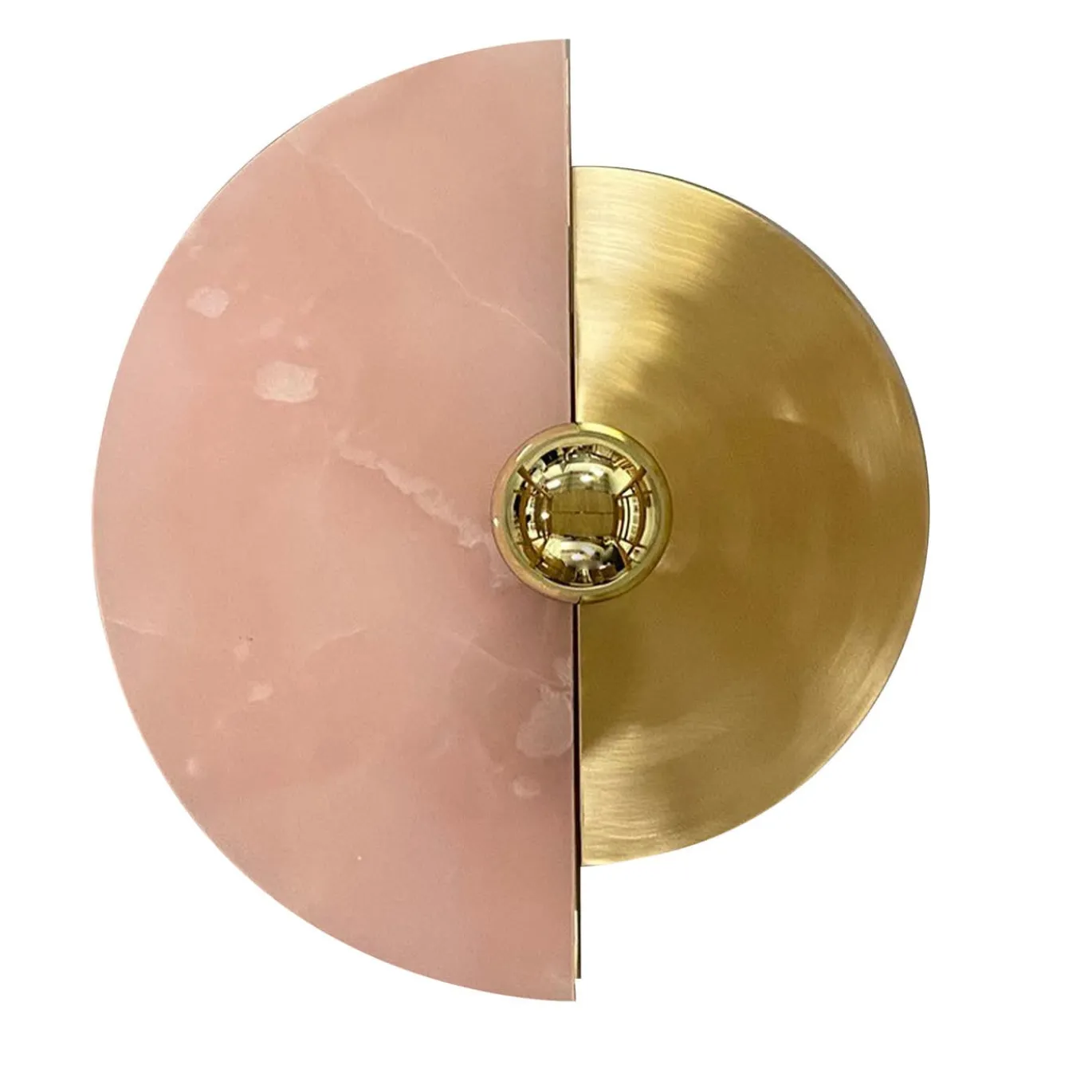 Applique Levante in ottone satinato e onice rosa