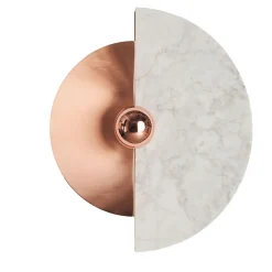 Applique Levante in rame satinato e marmo di Carrara