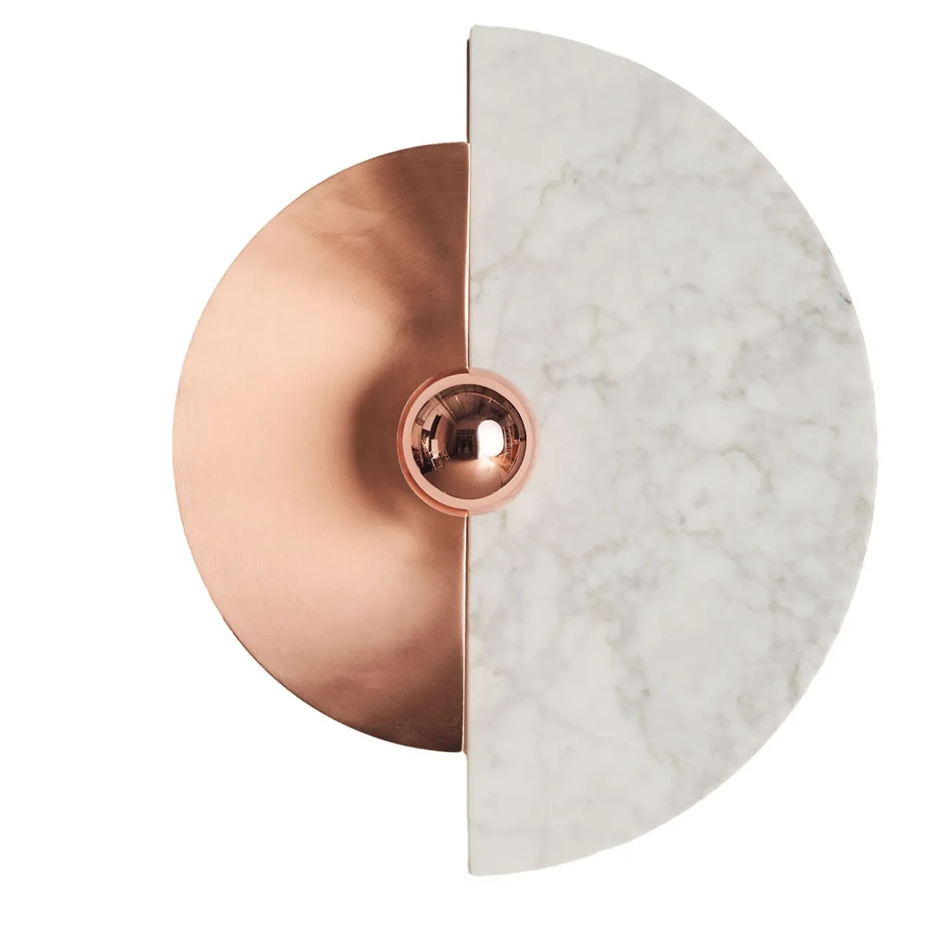 Applique Levante in rame satinato e marmo di Carrara