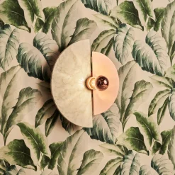 Applique Levante in rame satinato e marmo di Carrara